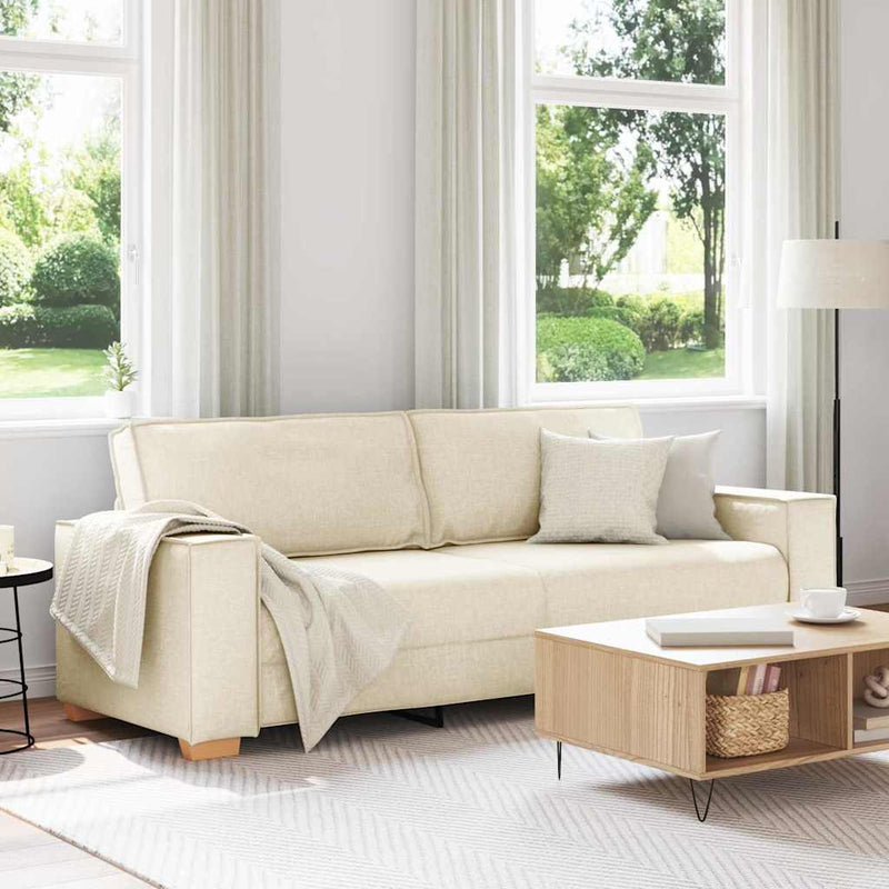 vidaXL Fotel párnával párnával Bézs 220 x 78 x 84 cm Vászon