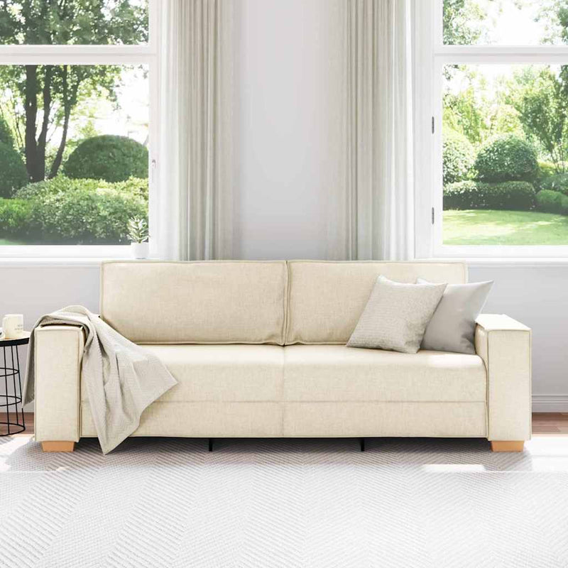 vidaXL Fotel párnával párnával Bézs 220 x 78 x 84 cm Vászon