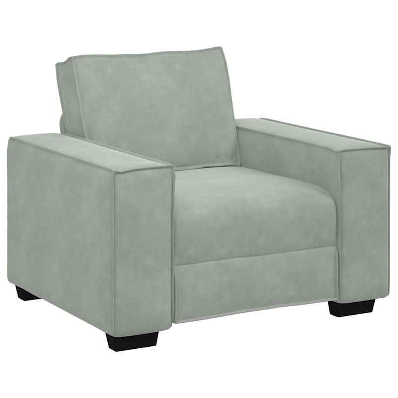 vidaXL világosszürke bársony kanapéfotel 60 cm