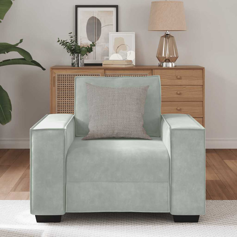 vidaXL világosszürke bársony kanapéfotel 60 cm