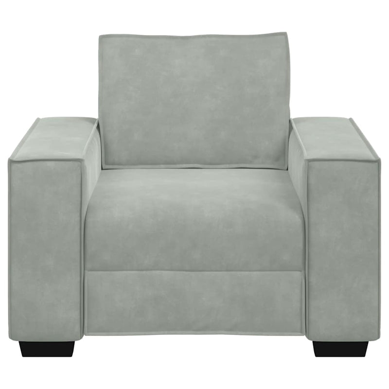 vidaXL világosszürke bársony kanapéfotel 60 cm