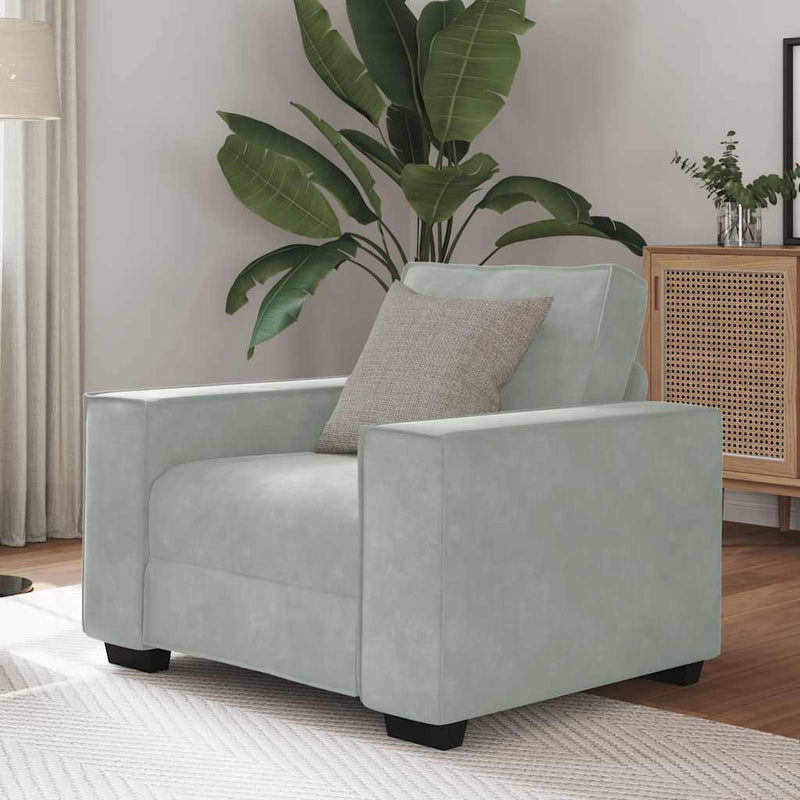vidaXL világosszürke bársony kanapéfotel 60 cm