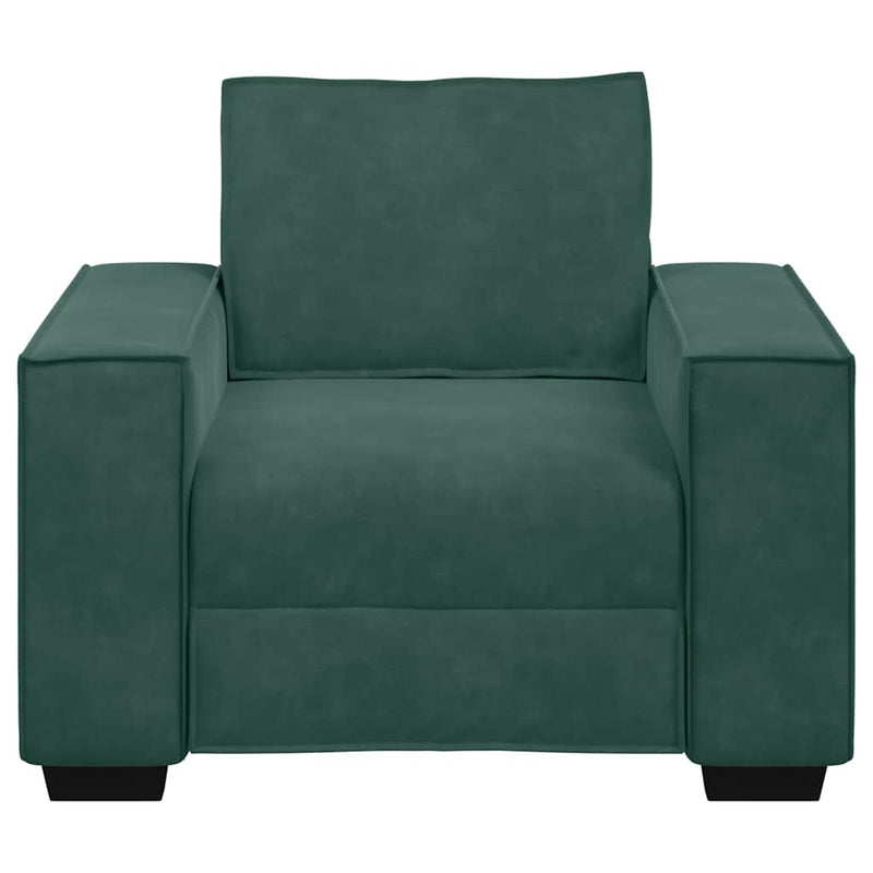 vidaXL sötétzöld bársony kanapéfotel 60 cm