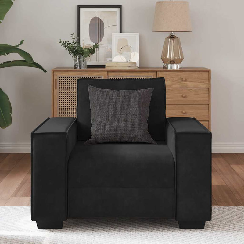 vidaXL fekete bársony kanapéfotel 60 cm