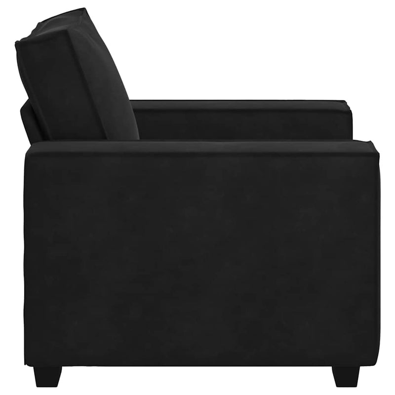 vidaXL fekete bársony kanapéfotel 60 cm