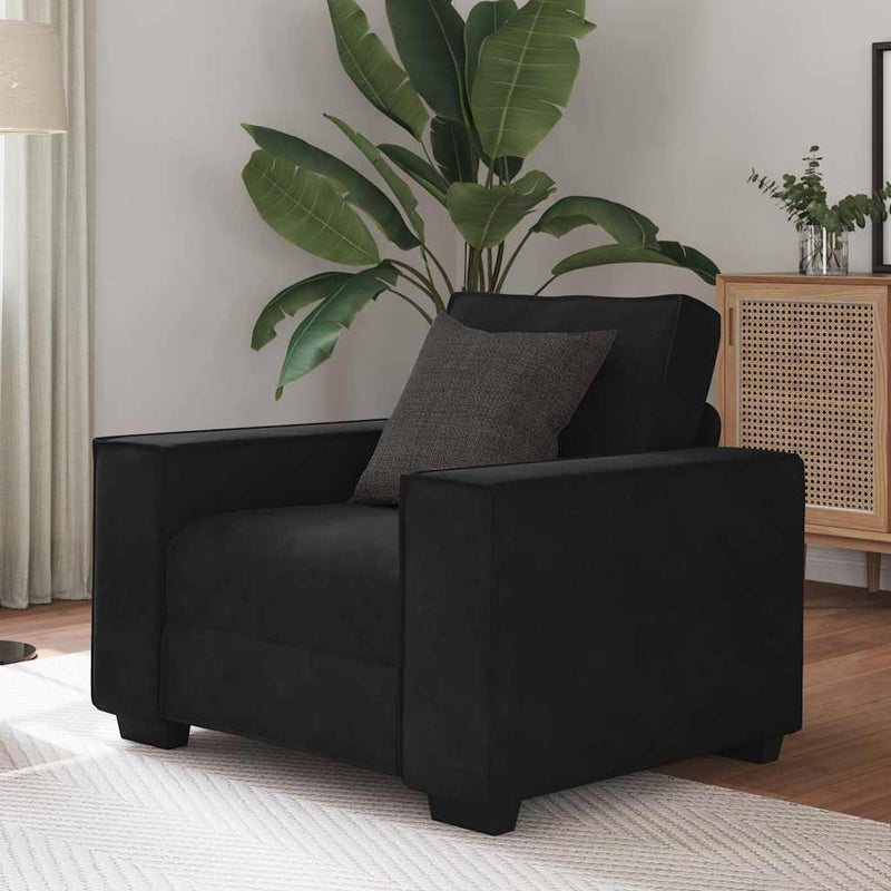 vidaXL fekete bársony kanapéfotel 60 cm