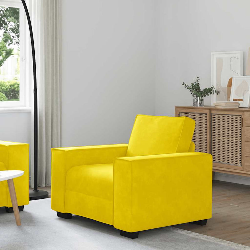 vidaXL sárga bársony kanapéfotel 60 cm