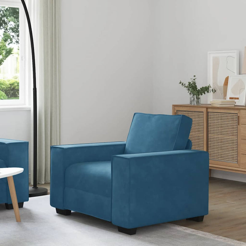 vidaXL kék bársony kanapéfotel 60 cm