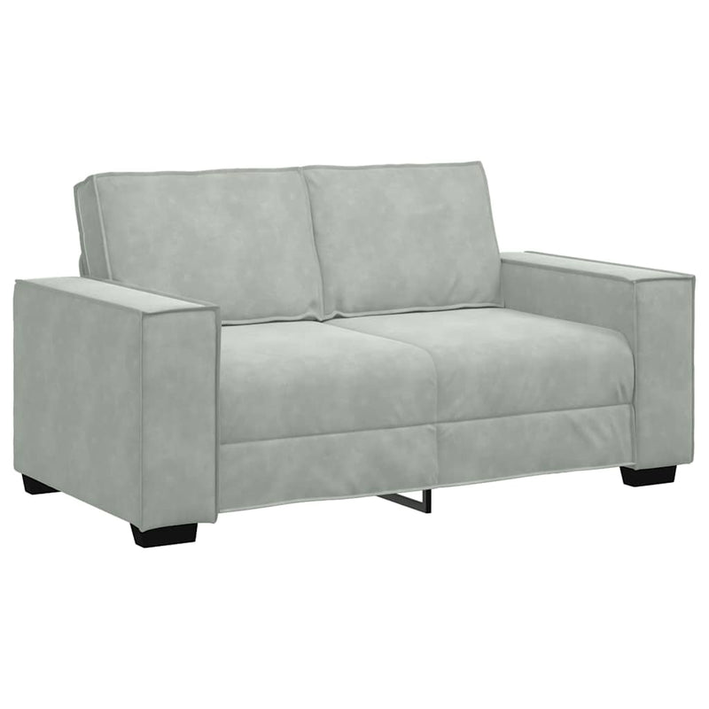 vidaXL kétszemélyes világosszürke bársony kanapé 120 cm