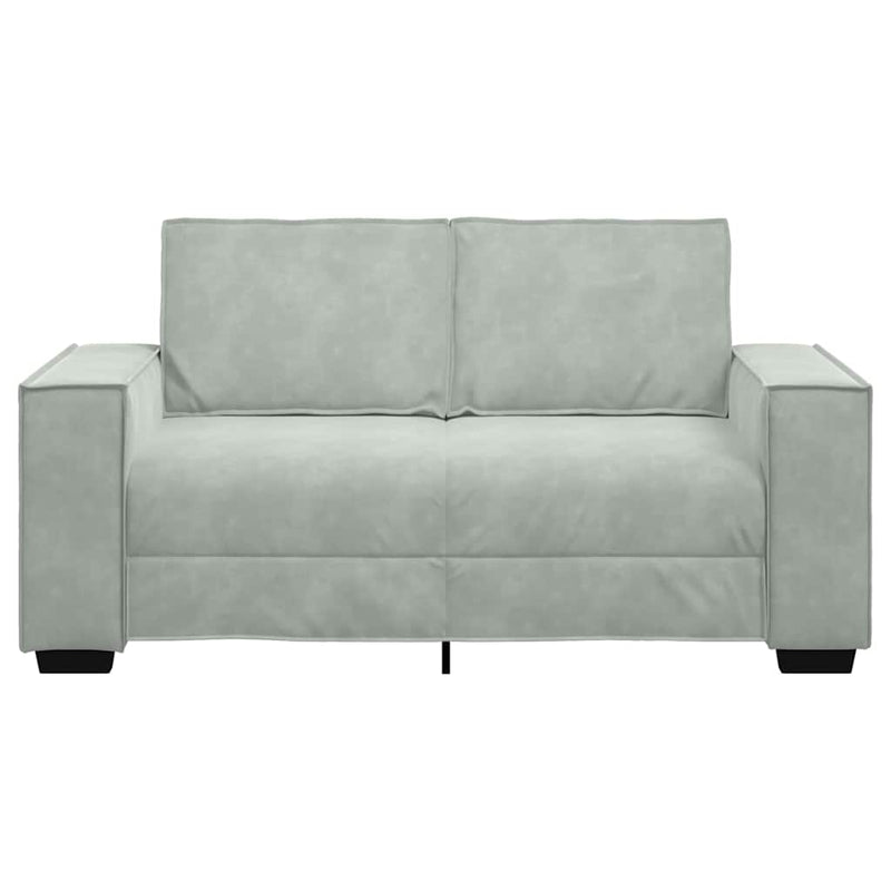 vidaXL kétszemélyes világosszürke bársony kanapé 120 cm
