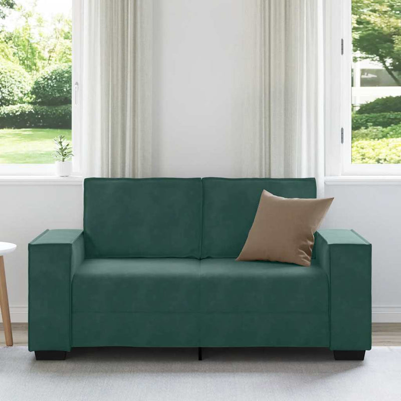 vidaXL kétszemélyes sötétzöld bársony kanapé 120 cm