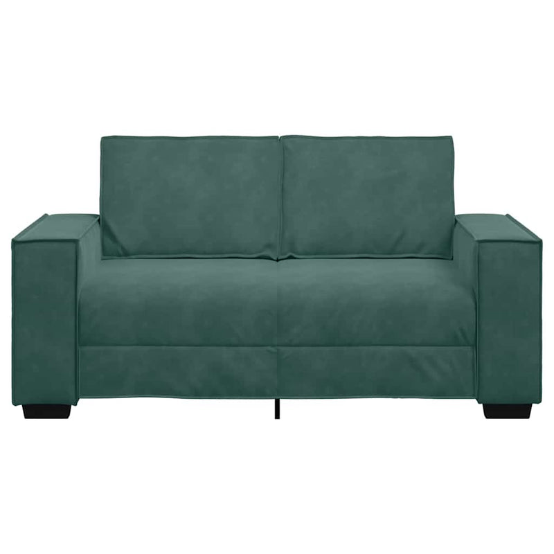 vidaXL kétszemélyes sötétzöld bársony kanapé 120 cm