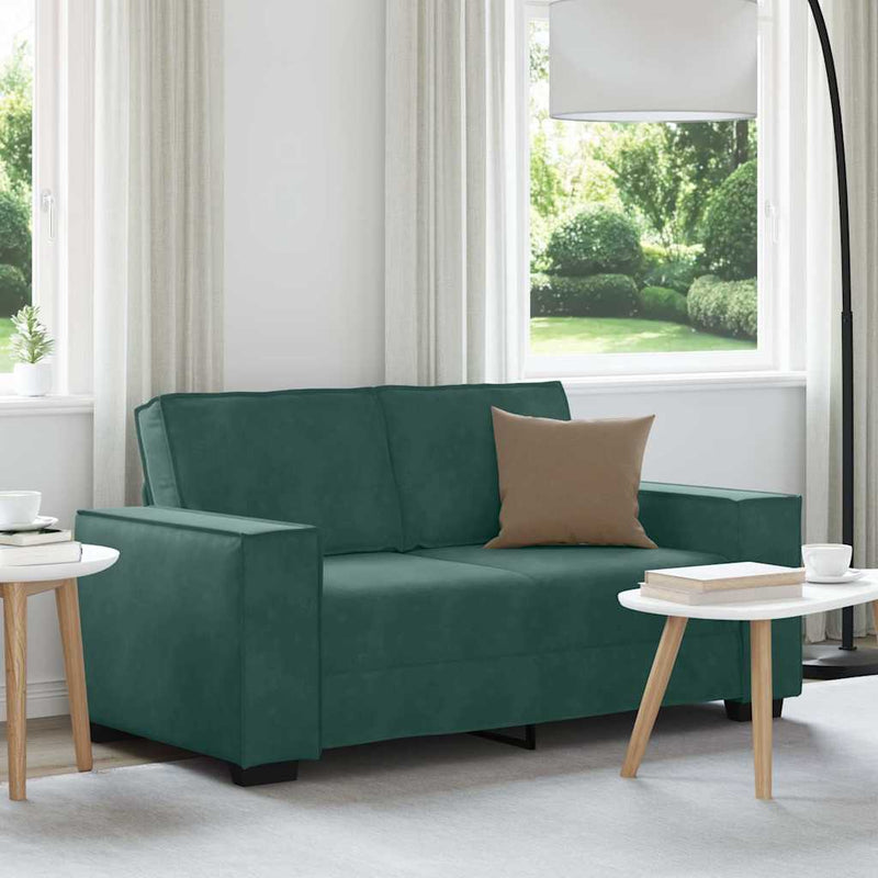 vidaXL kétszemélyes sötétzöld bársony kanapé 120 cm