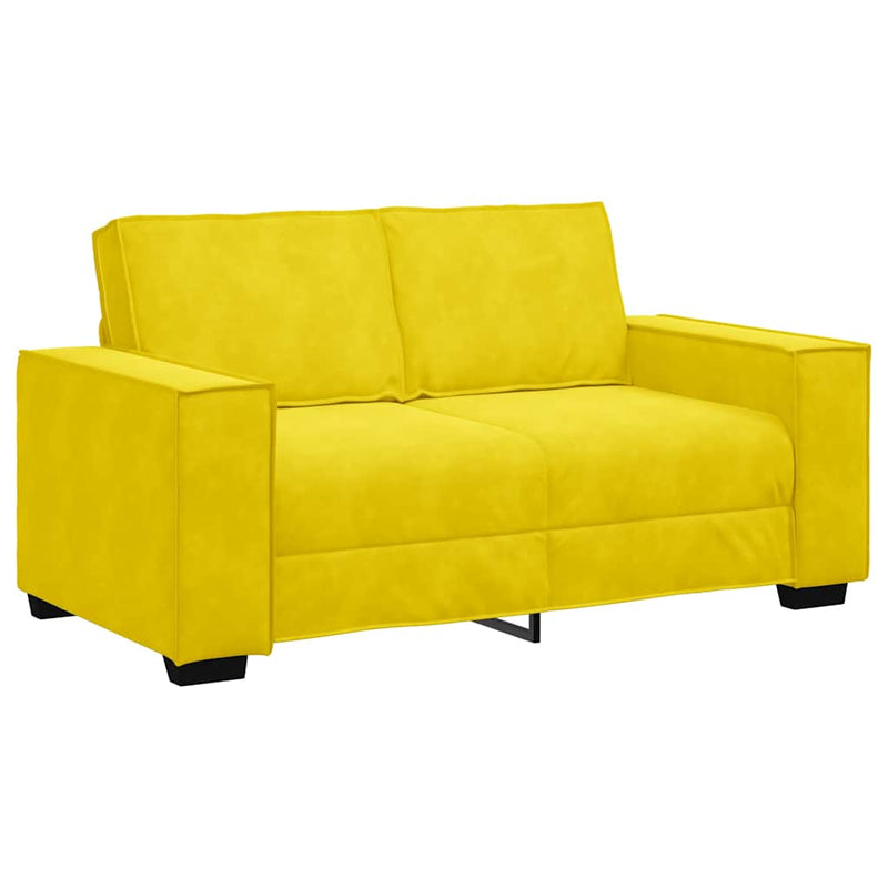 vidaXL kétszemélyes sárga bársony kanapé 120 cm