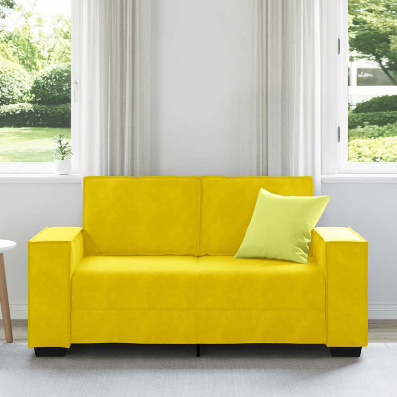 vidaXL kétszemélyes sárga bársony kanapé 120 cm