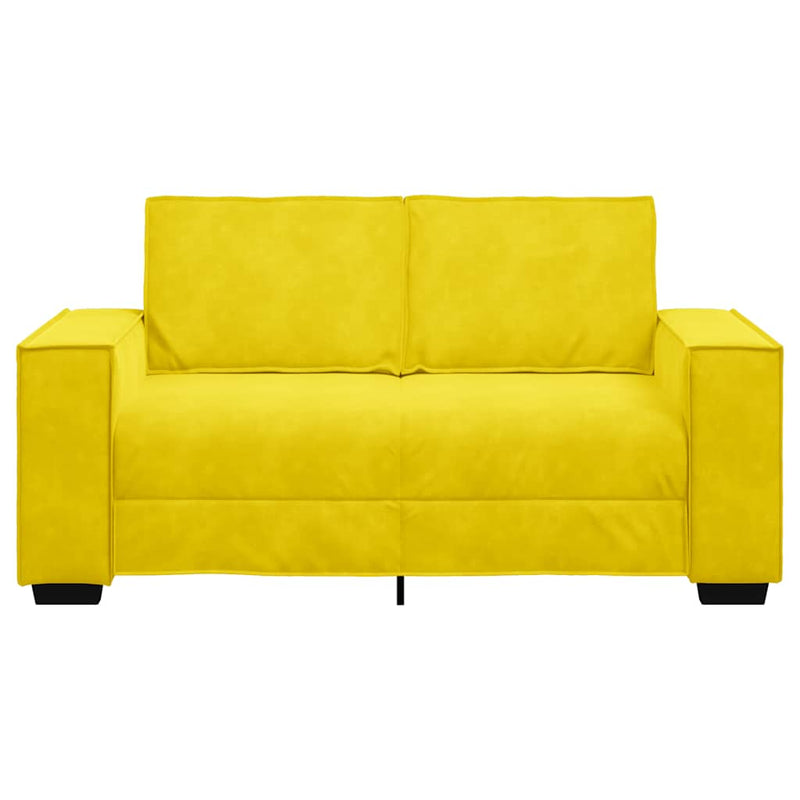 vidaXL kétszemélyes sárga bársony kanapé 120 cm