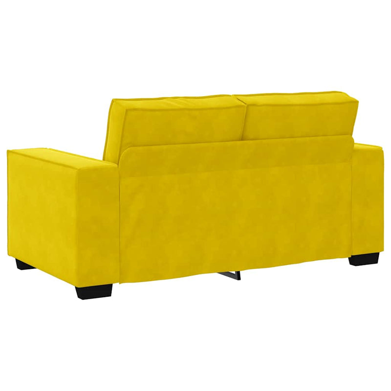 vidaXL kétszemélyes sárga bársony kanapé 120 cm