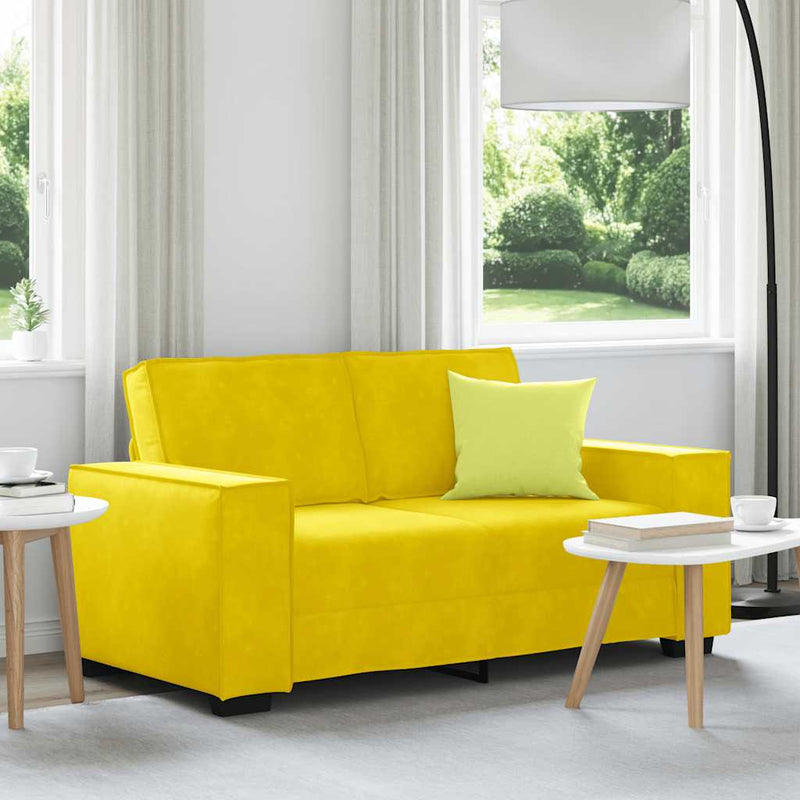 vidaXL kétszemélyes sárga bársony kanapé 120 cm