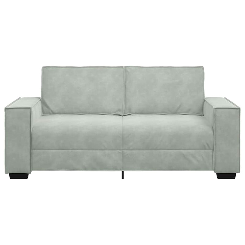 vidaXL kétszemélyes világosszürke bársony kanapé 140 cm