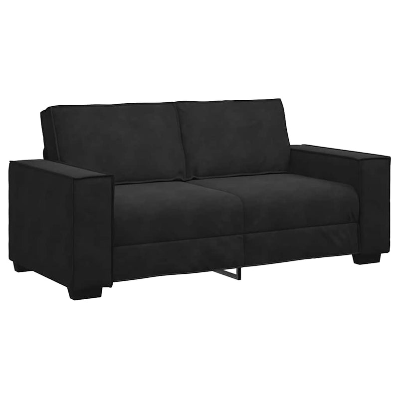 vidaXL kétszemélyes fekete bársony kanapé 140 cm