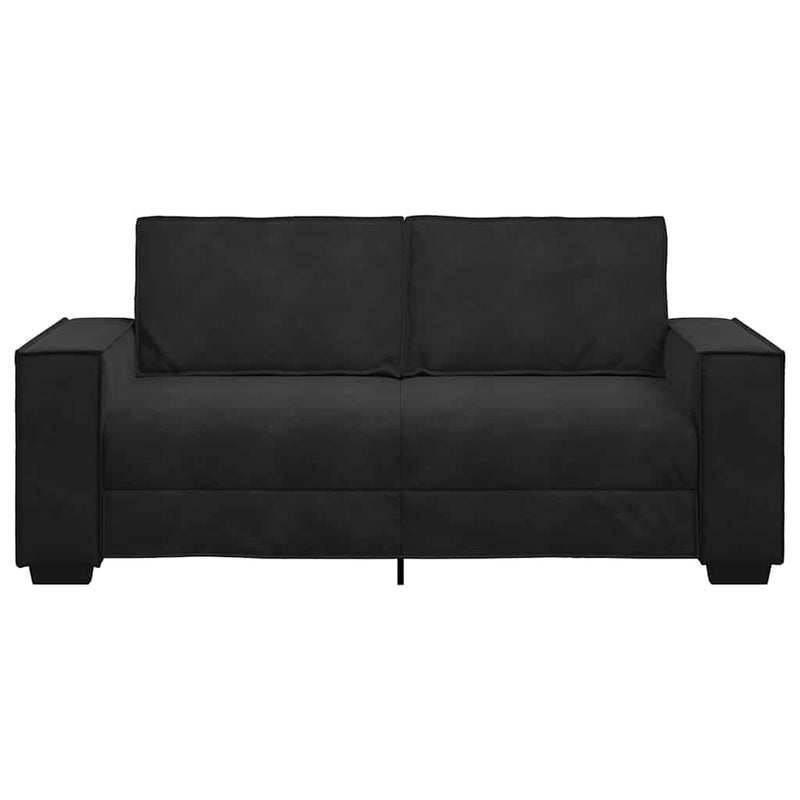 vidaXL kétszemélyes fekete bársony kanapé 140 cm