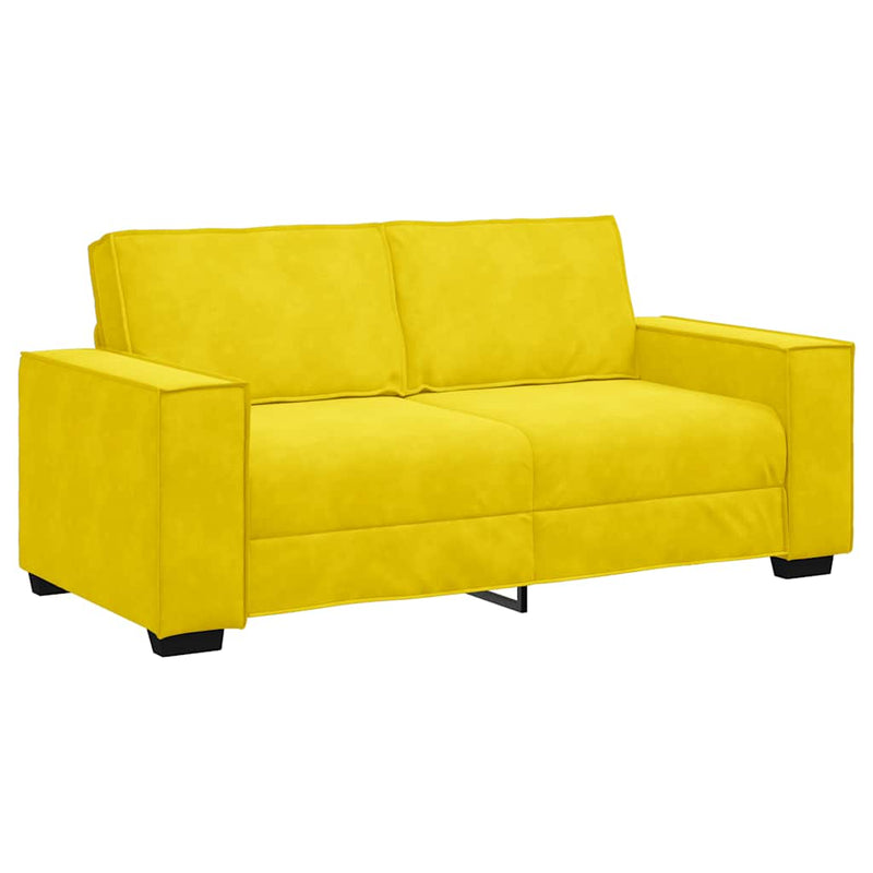 vidaXL kétszemélyes sárga bársony kanapé 140 cm