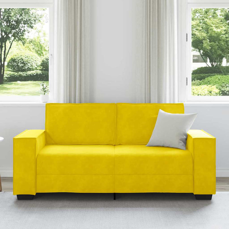 vidaXL kétszemélyes sárga bársony kanapé 140 cm