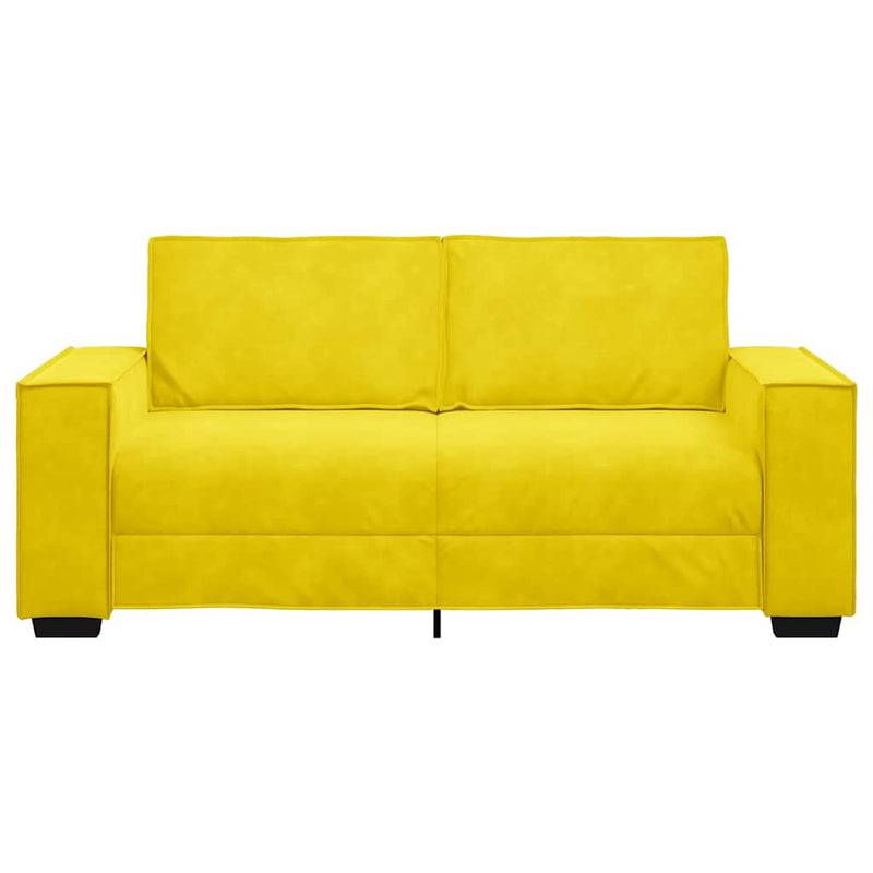 vidaXL kétszemélyes sárga bársony kanapé 140 cm