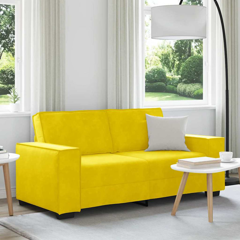 vidaXL kétszemélyes sárga bársony kanapé 140 cm