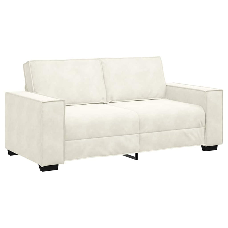 vidaXL kétszemélyes krémszínű bársony kanapé 140 cm