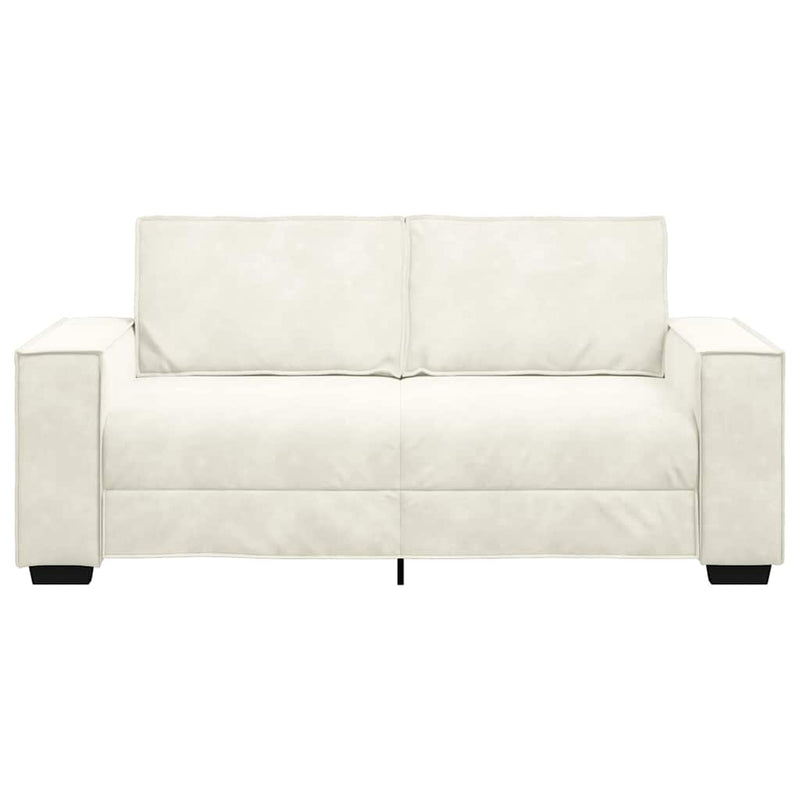 vidaXL kétszemélyes krémszínű bársony kanapé 140 cm
