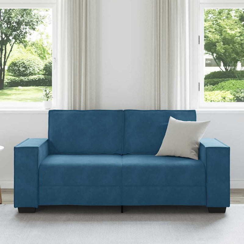 vidaXL kétszemélyes kék bársony kanapé 140 cm