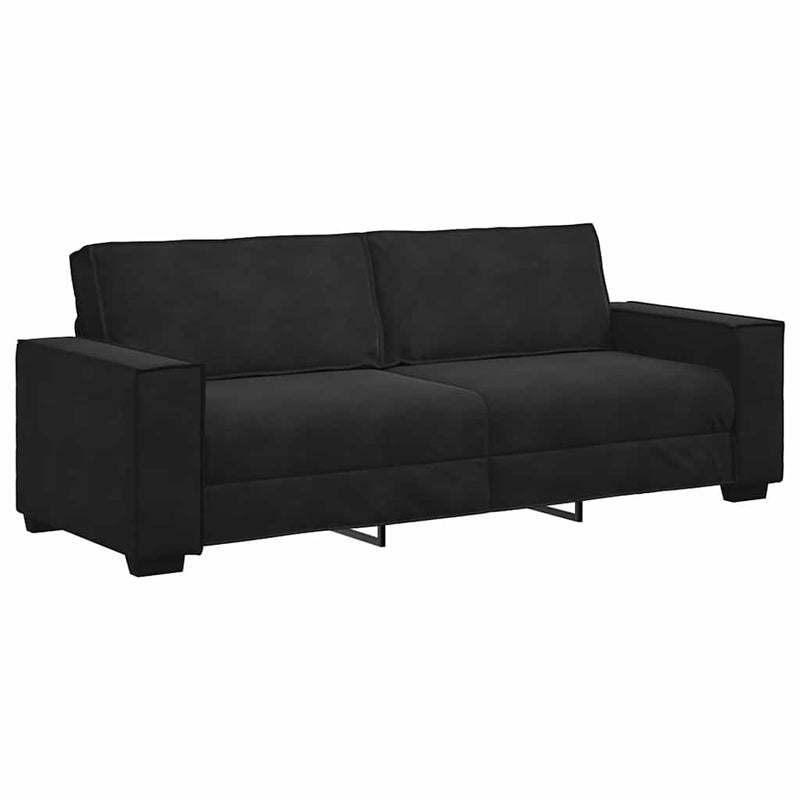 vidaXL 3 személyes fekete bársony kanapé 180 cm