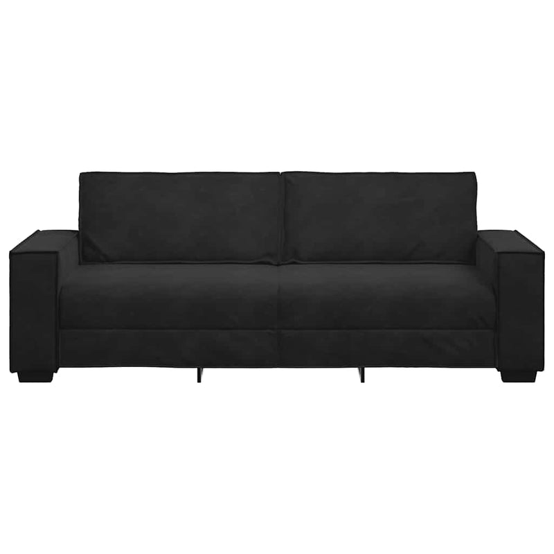 vidaXL 3 személyes fekete bársony kanapé 180 cm