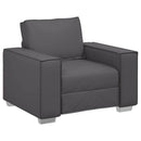 vidaXL Fotel Szürke 100 cm Műbőr