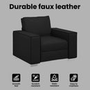 vidaXL Fotel Fekete 100 cm Műbőr