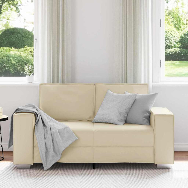 vidaXL Kanapéfotel párnával Krém 160 x 78 x 84 cm Mübőr