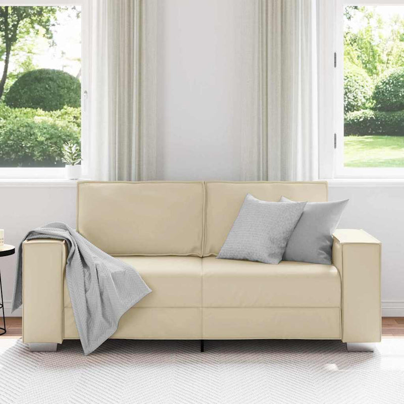 vidaXL Kanapéfotel párnával Krém 180 x 78 x 84 cm Mübőr