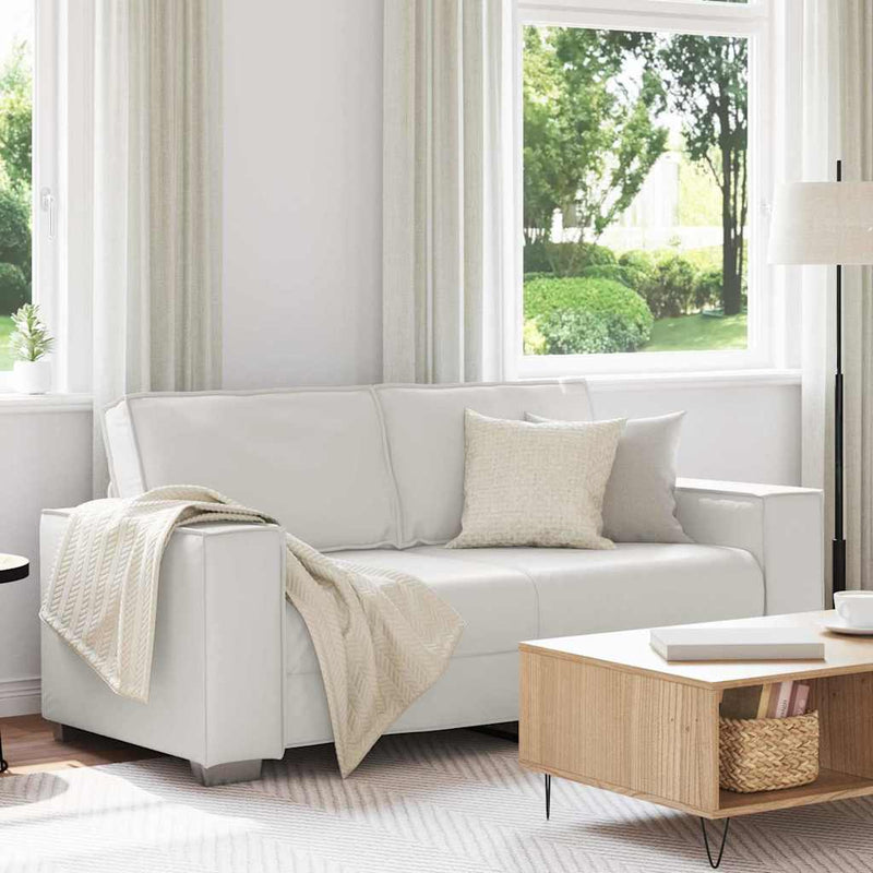 vidaXL 140 cm-es Loveseat Kanapé párnával Fehér Műbőr