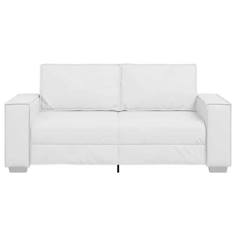 vidaXL 140 cm-es Loveseat Kanapé párnával Fehér Műbőr