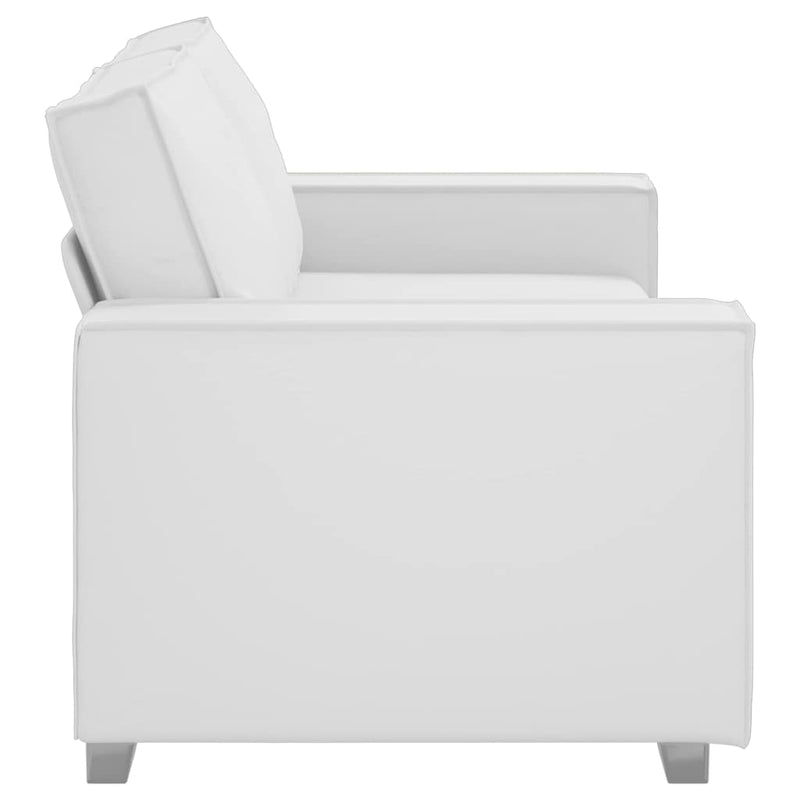 vidaXL 140 cm-es Loveseat Kanapé párnával Fehér Műbőr
