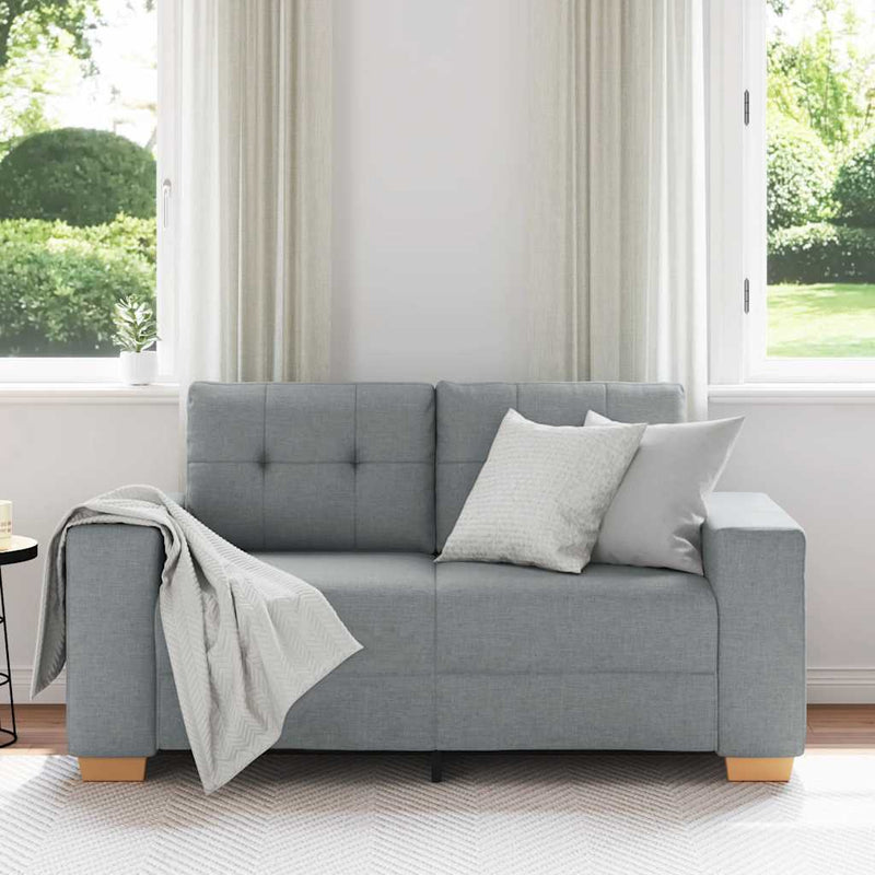 vidaXL világosszürke szövet loveseat kanapé 120 cm