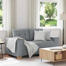vidaXL világosszürke szövet loveseat kanapé 160x77x82 cm