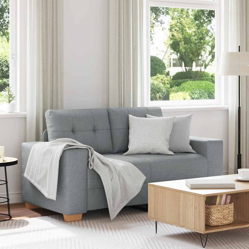 vidaXL világosszürke szövet loveseat kanapé 120 cm