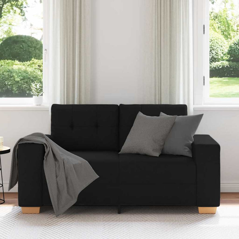 vidaXL fekete szövet loveseat kanapé 120 cm