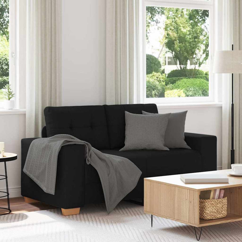 vidaXL fekete szövet loveseat kanapé 120 cm