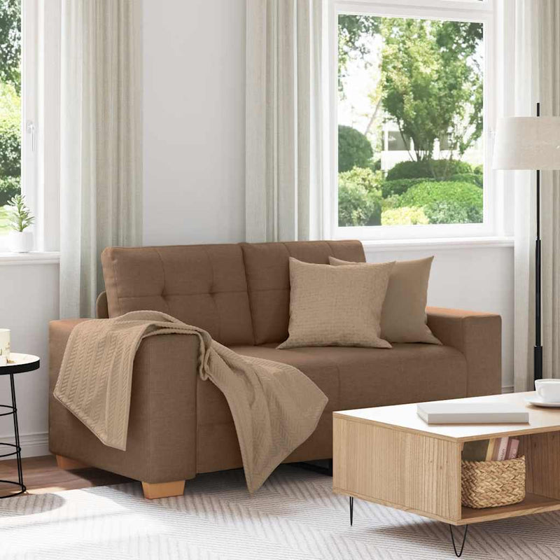 vidaXL barna szövet loveseat kanapé 120 cm