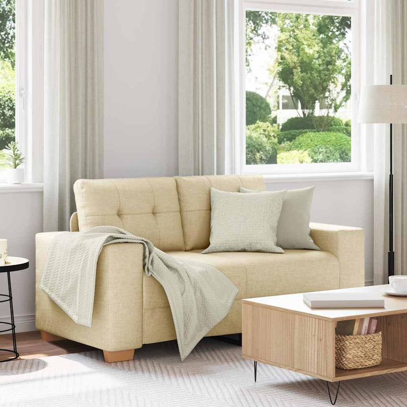 vidaXL krém szövet loveseat kanapé 120 cm