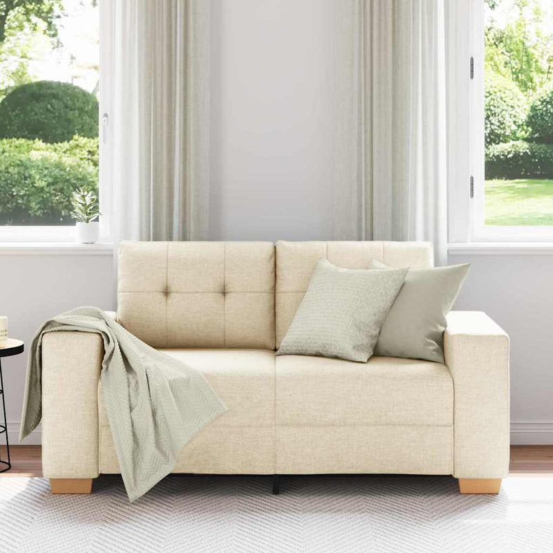vidaXL krém szövet loveseat kanapé 120 cm
