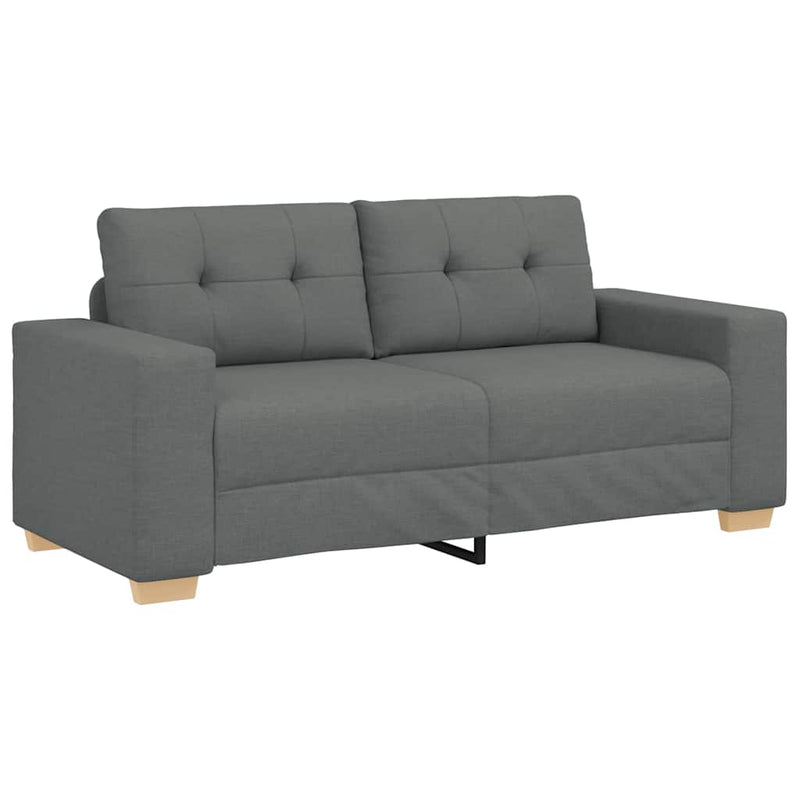 vidaXL sötétszürke szövet loveseat kanapé 140 cm
